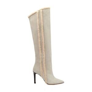 NEW IRO Merak Boot Pull-On Pointed Toe Stiletto Heel Shoes Ecru Cream Size: 7